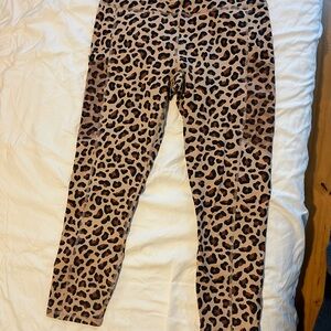 Fabletics Women’s Animal Print Leggings - Brown and Black